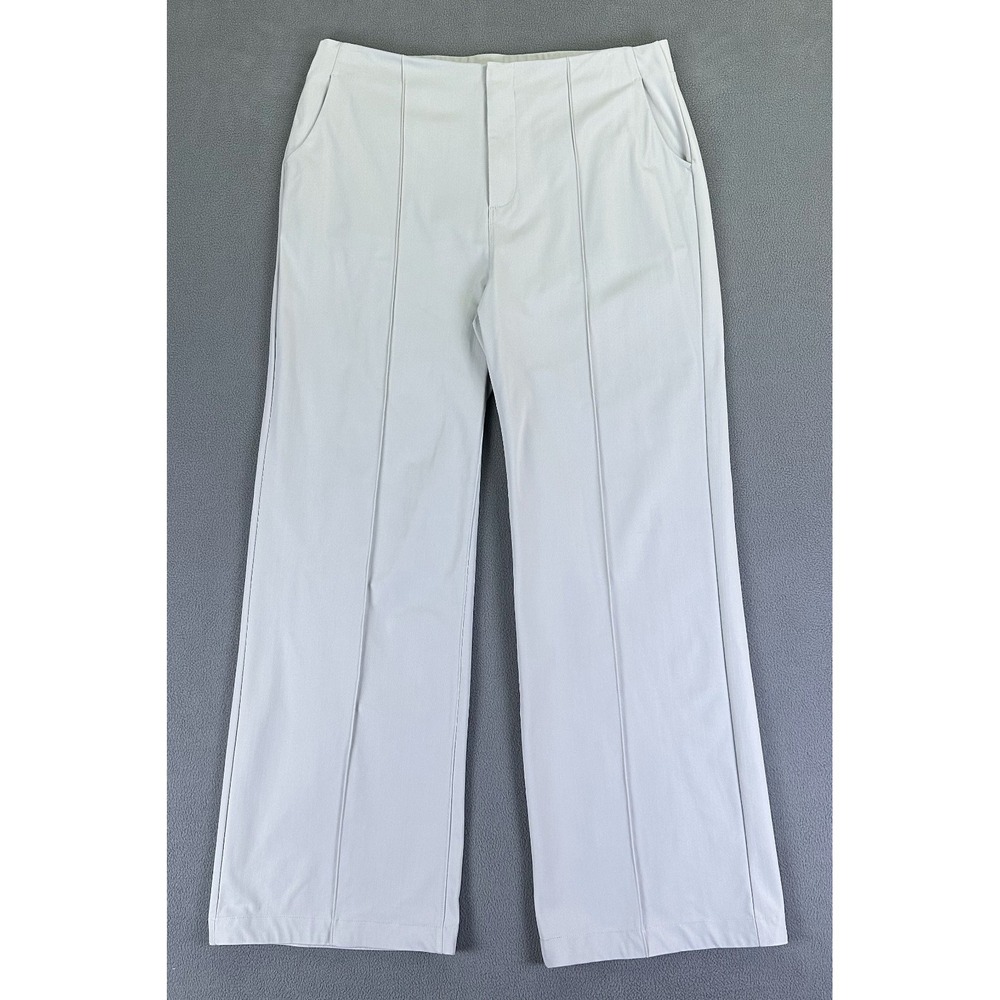 Vuori Pants Womens XL‎ Grey Meta Wide Leg 4 Way Stretch Modern Minimalist Office